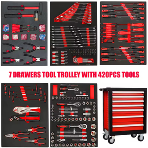 Chariot d'atelier en fer à 7 tiroirs, armoire à outils OEM, 420 outils, entretien <span class=keywords><strong>automobile</strong></span>, fournitures <span class=keywords><strong>pour</strong></span> magasin 4S - Product Image 5