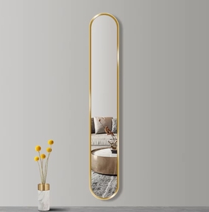 Bắc Âu dài vòm siêu hẹp tường treo mặc quần áo gương vàng khung kim loại với đầy đủ chiều dài hình bầu dục kính cho phòng ngủ - Product Image 6
