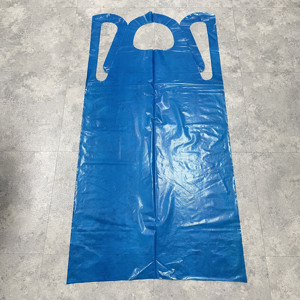 <span class=keywords><strong>Tablier</strong></span> jetable bleu en PE pour adulte avec carte de présentation en papier, grande taille, imperméable, résistant à l'huile, pour la cuisine et la protection des tâches de nettoyage - Product Image 4