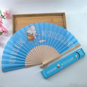 Bán Buôn Tùy Chỉnh In Logo Gấp Tre Handfan Dân Gian Nghệ Thuật Phong Cách Trắng Người Hâm Mộ Giấy Hoa Tranh Đám Cưới Sườn Cầm Tay Sử Dụng - Product Image 5