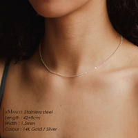 Collier superposé tendance EMANCO en chaîne corde classique, en acier inoxydable plaqué or 14 carats, accessoire essentiel pour femme, idéal pour les fiançailles