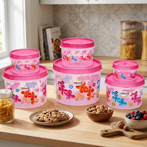 NDURO SS4606 Plastic Big Food Storage Container Airtight <b>Stackable</b> Transparent Durable 301-400ml BPA Free Food Grade PP - Product Image 3