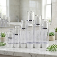 Flacons cosmétiques ronds en plastique vides de 15 ml à 100 ml avec bouchon à vis et pompe pulvérisatrice pour crème visage, avec impression sérigraphique