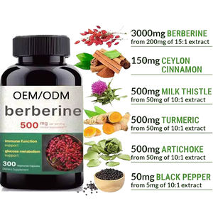 Cápsulas <span class=keywords><strong>de</strong></span> Berberina HCL 500mg para el Colesterol, la Presión Arterial, la Limpieza Renal, la Gastritis y el Estreñimiento - Product Image 1