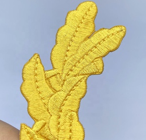 Trung Quốc Nhà máy trực tiếp giá bán buôn sắt trên Vàng Vàng scrambled trứng đồng phục đội trưởng thêu huy hiệu các bản vá lỗi cho Trucker Hat - Product Image 3