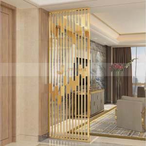 EX212 Foshan Decorative Room Dividers Metal Decor <b>Screen</b> Living Room Gold Stainless Steel Room Partition <b>Wall</b> Divider - Product Image 4