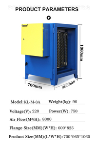Équipement de purification <span class=keywords><strong>d</strong></span>'<span class=keywords><strong>air</strong></span> pour hôtel, précipitateur électrostatique, filtre à <span class=keywords><strong>air</strong></span> ESP, filtre à fumée, <span class=keywords><strong>purificateur</strong></span> de fumée <span class=keywords><strong>d</strong></span>'huile - Product Image 2