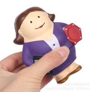 Pu Fidget Toy Pipe Worker Cartoon Figure Desk Decor High <b>Rebound</b> Stress Relief Toy For Kids 8 13 Years Unisex - Product Image 1