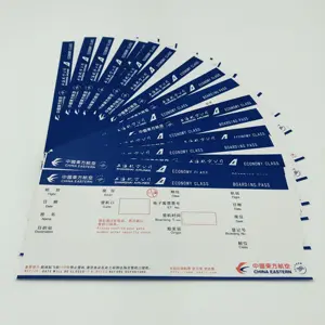Fabrika fiyat özelleştirilmiş boş termal baskı biniş kartı kayıt havayolu bilet