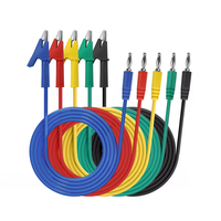 Kawat uji Multimeter tembaga murni 16awg biru kabel daya silikon & kabel ekstensi