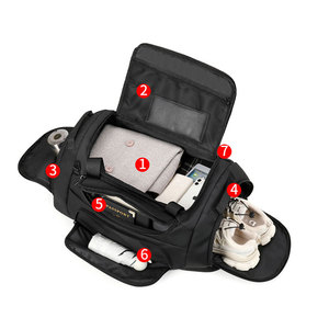 Sac <span class=keywords><strong>de</strong></span> sport <span class=keywords><strong>de</strong></span> voyage Fuliya personnalisé, imperméable, durable, avec fermeture éclair, grande capacité, avec bandoulière et poignées - Product Image 2