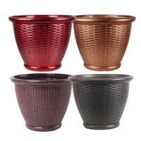 Grand pot à fleurs carré en plastique léger et durable avec trous de drainage, écologique, pour jardin, extérieur, intérieur, design moderne