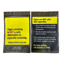 Emballage de cigarettes à rouler à la main standard australien de 30g 50g 100g Pochette vide en plastique pour tabac