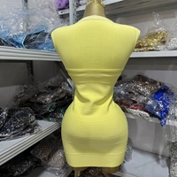 Robe mini sans manches à fermeture éclair et bandage pour femme, robe de soirée sexy