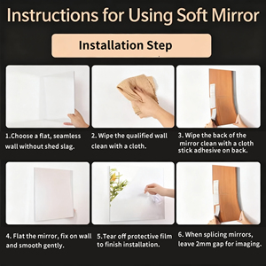 Lớn toàn thân không khung phòng tập thể dục khiêu vũ sân khấu an toàn Yoga thể dục thể thao gương tường trong nhà kính an toàn tự dính cho - Product Image 4