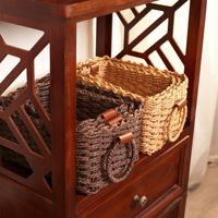 Paniers de rangement en papier tissé à la main pour étagères, organisateur décoratif multifonctionnel fait main pour chambre, cuisine, bureau et maison