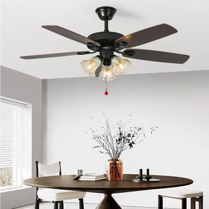 Style moderne Usha Décorer 5 ailes CE <span class=keywords><strong>Ventilateur</strong></span> de plafond avec lumière LED Acier Métal Orient Design Coffee Shop-Used Old House Chandelier - Product Image 4