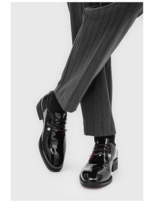 <span class=keywords><strong>Scarpe</strong></span> Eleganti da Uomo in Pelle Verniciata Nera, Fodera Rossa Lucida, Decorazioni in Cristallo, Oxford Formali <span class=keywords><strong>per</strong></span> Matrimoni e Feste - Product Image 4