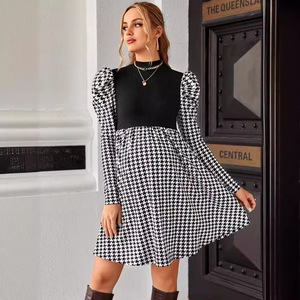 <span class=keywords><strong>Abito</strong></span> <span class=keywords><strong>in</strong></span> cotone lavorato a <span class=keywords><strong>maglia</strong></span> autunnale per donne incinte stile allungato con motivo a quadri arruffati abbigliamento <span class=keywords><strong>premaman</strong></span> antistatico - Product Image 4