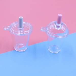 Mini Frappuccino cup Keychain Vòng nắp uống cup DIY chơi mô phỏng nhựa phẳng Bìa trà sữa DIY cup BOBA trống Keychain - Product Image 2