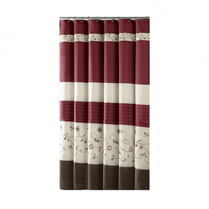 Cortina de Ducha Bordada con Flores de Seda Sintética, Decoración Elegante y Duradera para Baño - Product Image 1