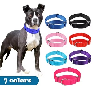Venta al por mayor de lujo de estilo sólido de nylon collares para mascotas ajustable perro grande D-Ring <span class=keywords><strong>Collar</strong></span> barato accesorios para mascotas para el entrenamiento de aleación clásica - Product Image 1