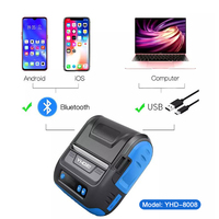 Imprimante Portable, réception, connexion bluetooth, fonction dents bleues 2 en 1, pour étiquette, connexion avec Smartphone Android/IOS