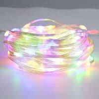 Guirlande lumineuse de nuit étoilée alimentée par USB 100LED multicolore intérieur-extérieur décor de vacances à piles pour chambre à coucher Noël