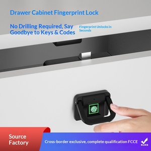 Serrure <span class=keywords><strong>de</strong></span> tiroir intelligente à empreinte digitale avec poignée, sans perçage, serrure biométrique pour armoire, maison, bureau, rechargeable par USB, sans clé, pour meubles - Product Image 3