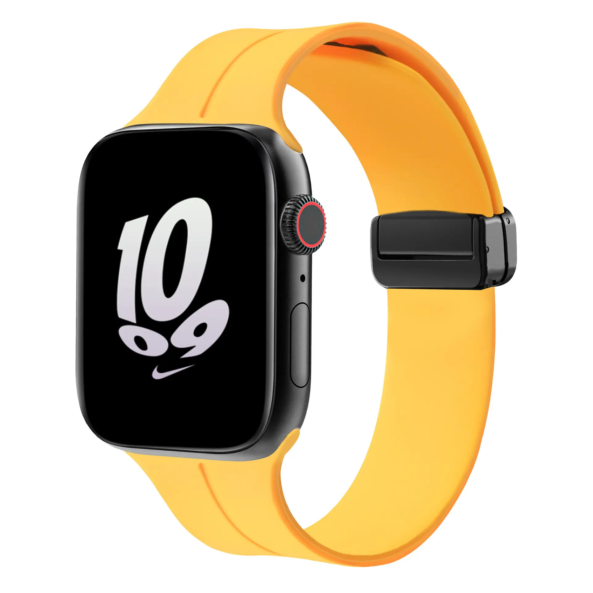 Braccialetti da polso magnetici in Silicone sportivo per Apple Watch cinturino con fibbia pieghevole per Apple Watch Band 38/40/41/42/45/49mm