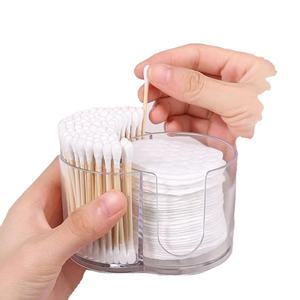 पारदर्शी ps लीक-प्रूफ बांस में धूल-प्रूफ कपास स्वाब बॉक्स सुविधाजनक भंडारण समाधान - Product Image 4