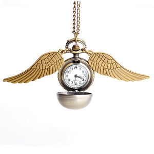 Accessoires de collier Vente en gros <span class=keywords><strong>Grande</strong></span> montre <span class=keywords><strong>horloge</strong></span> de poche à quartz boule magique dorée avec chaîne Cadeau pour garçons filles - Product Image 5