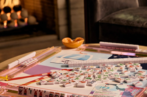 Modernas y Lujosas Fichas de Mahjong Americanas con Temática Invernal, 160 Piezas, Serie Chalet Lift con Cabaña Acogedora y Gráficos Inspirados en el Esquí - Product Image 4