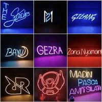 Bande lumineuse flexible en silicone, motif texte personnalisé, étanche IP66, lampe d'ambiance intérieure à intensité variable, néon mural pour café, fête, maison