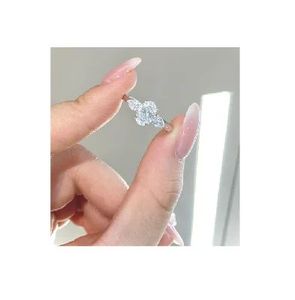 Anillos de Platino PT950 Grabados Personalizados, Anillos de Diamantes Cultivados en Laboratorio para Aniversario, Regalo del Día de la Madre para Ella, Diseño de Logotipo Gratuito, MOQ 3 Piezas - Product Image 1