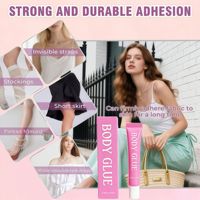 Colle corporelle transparente invisible imperméable pour vêtements, bas de compression, formule antidérapante, sangles sécurisées, cols bas, respectueux de la peau, 20ML