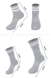 Venta al por mayor de calcetines largos blancos a rayas para hombre OEM personalizado de algodón transpirable Unisex baloncesto deportes alargar la tripulación calcetines atléticos para mujeres - Product Image 2