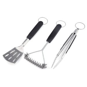 ชุดเครื่องมือย่างสแตนเลส 3 ชิ้น ตะหลิว คีม แปรง ชุดทำอาหารบาร์บีคิวกลางแจ้ง - Product Image 2