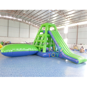 XIXI TOYS Torre de salto flotante de agua inflable de PVC duradero/Torre DE ACCIÓN DE AGUA flotante inflable con tobogán y gota de agua - Product Image 5