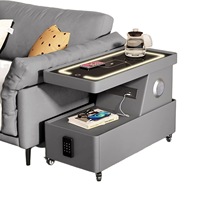 Table d'appoint en bois pour canapé, style mobile et intelligent ; Table d'appoint compacte haut de gamme, style luxe léger ; Table basse minimaliste et moderne pour salon