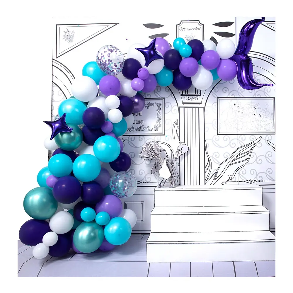 Wholesale Mermaid Tail Party Favors Supplies Theme Decor Happy Birthday Decoration Set for Birthday