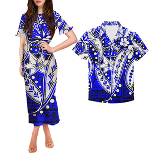 Expédition rapide prix de gros Samoan Lady Dresses Custom Hawaiian Flower Polynesian Print Half Sleeve Big Size Women Party Dress - Product Image 6