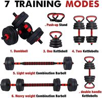 Vente en gros d'haltères de fitness 2 en 1, 10kg à 50kg, ensemble d'haltères Kettlebell réglables en ciment pour la musculation