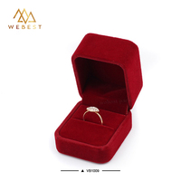 Webest – boîte à bijoux de luxe personnalisée en velours rouge, vente en gros avec boîte à bagues en velours, boîte en velours pour invitation de mariage