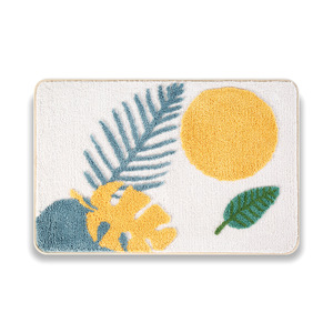 <span class=keywords><strong>Tapis</strong></span> de salon floqué simple, <span class=keywords><strong>tapis</strong></span> de salle de bain antidérapant, <span class=keywords><strong>tapis</strong></span> de toilette absorbant l'<span class=keywords><strong>eau</strong></span>, lavable en machine, motif feuilles et fleurs - Product Image 5