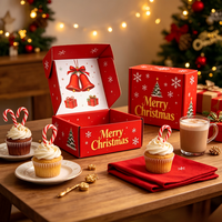 Boîte cadeau de Noël rouge personnalisée avec logo estampé à chaud, boîte d'emballage en papier kraft multi-tailles pour vêtements, cadeaux de fête, expédition