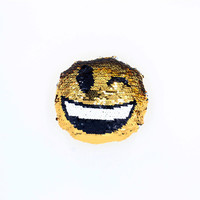 Pendentif visage souriant poupée en peluche porte-clés à paillettes double face extraterrestre