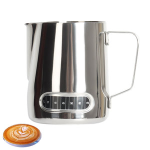 Brocca per schiuma di latte Food Grade cucina in acciaio inossidabile Fancy Milk Bubble Cup misurino bocca a punta caffè disegno vaso - Product Image 1