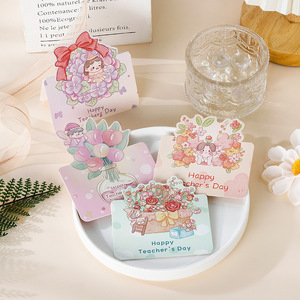 Biglietti d'Auguri Personalizzati all'Ingrosso con Messaggi di Ringraziamento <span class=keywords><strong>per</strong></span> la Festa degli Insegnanti, Mini Bouquet Disegnati a Mano - Product Image 4