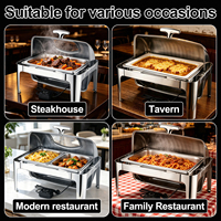 Chauffe-Plat Électrique Professionnel 9L en Acier Inoxydable avec Couvercle Rabattable, Idéal pour Buffets, Hôtels et Réchauffement d'Alcool
